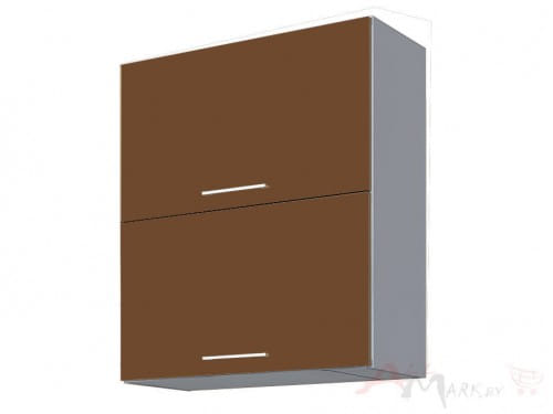 Шкаф под посуду Интерлиния ВШС60-720-2дг модуль кухни Мила Глосс в цвете шоколад