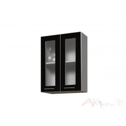 Шкаф навесной Интерлиния Мила Gloss ВШ60ст-720-2дв, черный