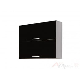 Шкаф навесной Интерлиния Мила Gloss ВШ80-720-2дг, черный