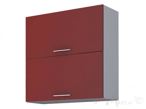 Шкаф под посуду Интерлиния ВШС80-720-2дг модуль кухни Мила Глосс в цвете бордовый
