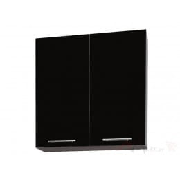 Шкаф навесной Интерлиния Мила Gloss ВШ70-720-2дв, черный