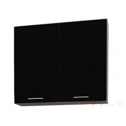 Шкаф навесной Интерлиния Мила Gloss ВШ80-720-2дв, черный