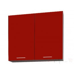 Шкаф навесной Интерлиния Мила Gloss ВШ80-720-2дв, бордовый