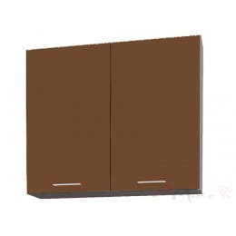 Шкаф навесной Интерлиния Мила Gloss ВШ80-720-2дв, шоколад