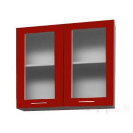 Шкаф навесной Интерлиния Мила Gloss ВШ80ст-720-2дв, бордовый