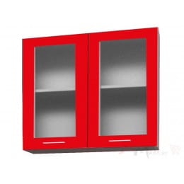 Шкаф навесной Интерлиния Мила Gloss ВШ80ст-720-2дв, красный