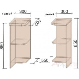 Стеллаж угловой Интерлиния Мила Крафт НПз30