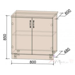 Шкаф нижний Интерлиния Мила Крафт НШ80р-2дв