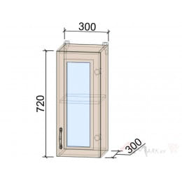 Шкаф навесной Интерлиния Мила Крафт ВШ30ст-720-1дв