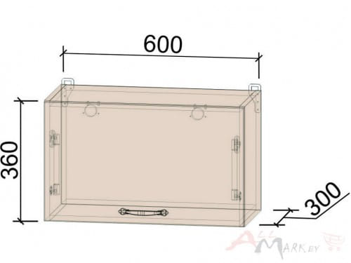 Шкаф под вытяжку Интерлиния ВШГ60-360, модуль кухни Мила Крафт