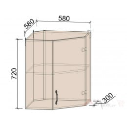 Шкаф навесной угловой Интерлиния Мила Крафт ВШУ-720