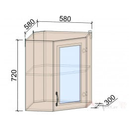 Шкаф навесной угловой Интерлиния Мила Крафт ВШУст-720