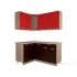Шкаф навесной угловой Интерлиния ВШУст-720 модуль кухни Мила в цвете красный
