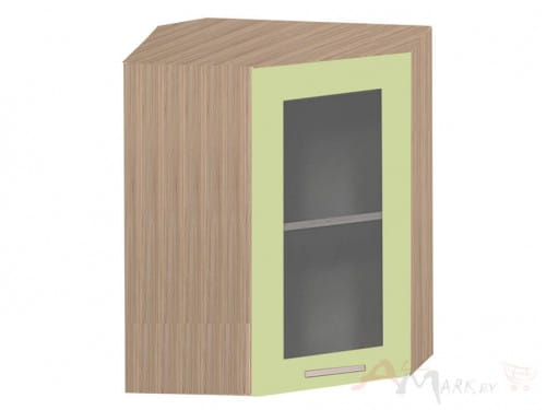 Шкаф навесной угловой Интерлиния ВШУст-720 модуль кухни Мила в цвете салатовый