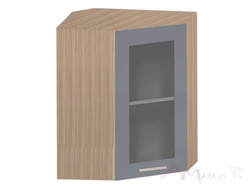 Шкаф навесной угловой Интерлиния ВШУст-720 модуль кухни Мила в цвете серебро