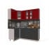 Шкаф навесной Интерлиния ВШ30ст-720-1дв модуль кухни Мила Пластик в цвете красный