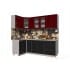 Шкаф навесной Интерлиния ВШ40ст-720-1дв модуль кухни Мила Пластик в цвете бордовый