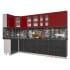 Шкаф под посуду Интерлиния ВШС80ст-720-2дв модуль кухни Мила Пластик в цвете красный