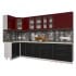 Шкаф под посуду Интерлиния ВШС80ст-720-2дв модуль кухни Мила Пластик в цвете бордовый