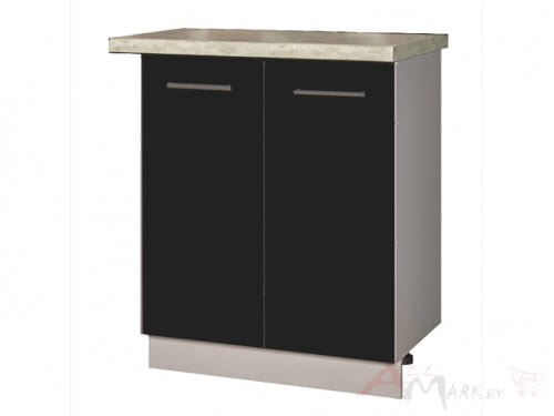 Шкаф под мойку Интерлиния НШ70мс-2дв модуль кухни Мила Пластик в цвете черный