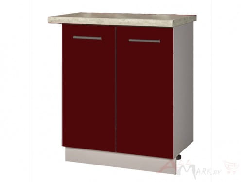 Шкаф под мойку Интерлиния НШ70мс-2дв модуль кухни Мила Пластик в цвете бордовый