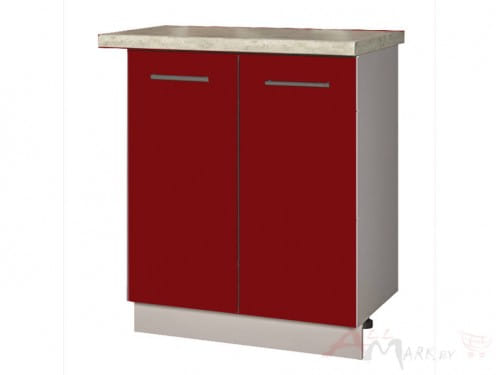 Шкаф под мойку Интерлиния НШ70мс-2дв модуль кухни Мила Пластик в цвете красный