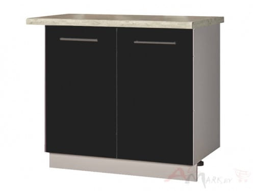 Шкаф под мойку Интерлиния НШ80мс-2дв модуль кухни Мила Пластик в цвете черный