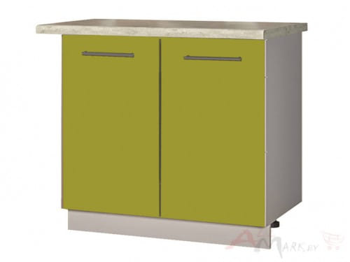 Шкаф под мойку Интерлиния НШ80мс-2дв модуль кухни Мила Пластик в цвете олива