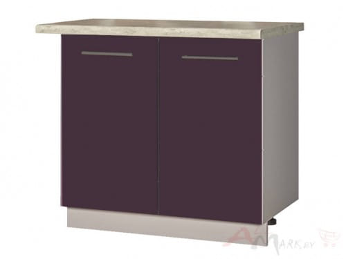 Шкаф под мойку Интерлиния НШ80мс-2дв модуль кухни Мила Пластик в цвете слива