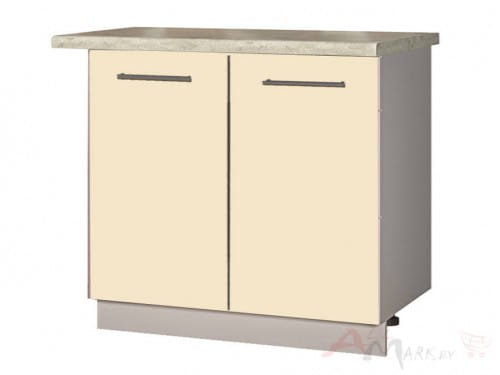 Шкаф под мойку Интерлиния НШ80мс-2дв модуль кухни Мила Пластик в цвете ваниль