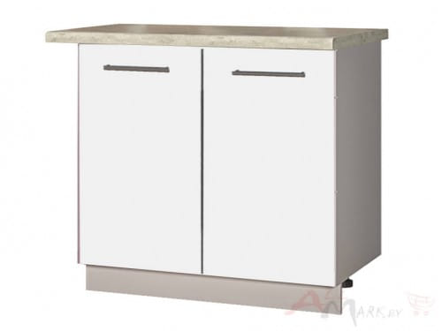 Шкаф под мойку Интерлиния НШ80мс-2дв модуль кухни Мила Пластик в цвете белый