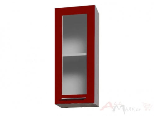 Шкаф навесной Интерлиния ВШ30ст-720-1дв модуль кухни Мила Пластик в цвете красный