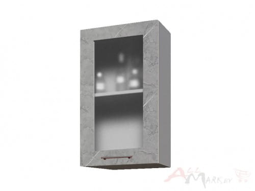 Шкаф навесной Интерлиния ВШ40ст-720-1дв модуль кухни Мила Пластик в цвете мрамор