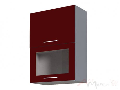 Шкаф под посуду Интерлиния ВШС50-720-2дг(1ст) модуль кухни Мила Пластик в цвете бордовый