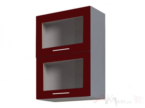 Шкаф под посуду Интерлиния ВШС50-720-2дг(2ст) модуль кухни Мила Пластик в цвете бордовый