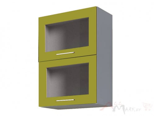 Шкаф навесной Интерлиния ВШ50-720-2дг(2ст) модуль кухни Мила Пластик в цвете олива
