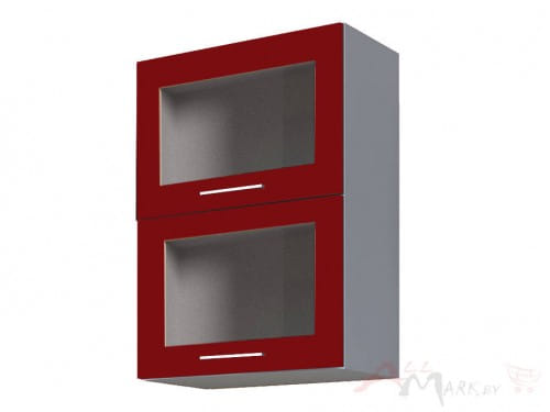 Шкаф под посуду Интерлиния ВШС50-720-2дг(2ст) модуль кухни Мила Пластик в цвете красный