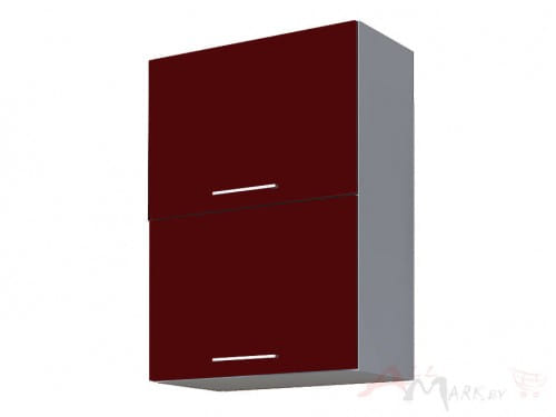 Шкаф навесной Интерлиния ВШ50-720-2дг модуль кухни Мила Пластик в цвете бордовый