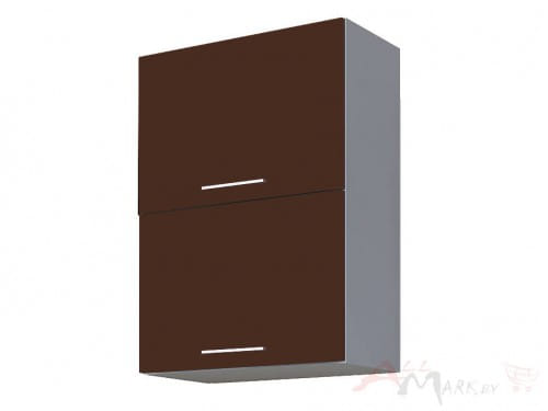 Шкаф навесной Интерлиния ВШ50-720-2дг модуль кухни Мила Пластик в цвете шоколад