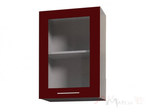 Шкаф навесной Интерлиния ВШ50ст-720-1дв модуль кухни Мила Пластик в цвете бордовый