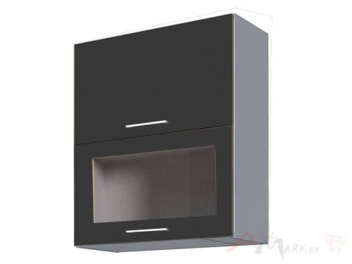 Шкаф навесной Интерлиния ВШ60-720-2дг(1ст) модуль кухни Мила Пластик в цвете антрацит