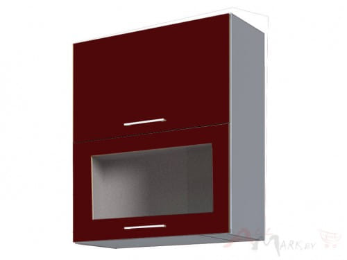 Шкаф навесной Интерлиния ВШ60-720-2дг(1ст) модуль кухни Мила Пластик в цвете бордовый