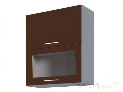 Шкаф под посуду Интерлиния ВШС60-720-2дг(1ст) модуль кухни Мила Пластик в цвете шоколад