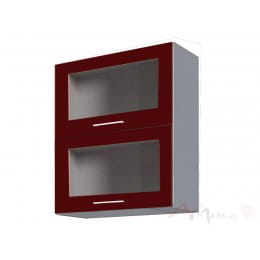 Шкаф под посуду Интерлиния Мила Пластик ВШС60-720-2дг(2ст), бордовый