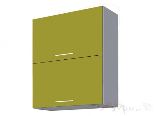 Шкаф навесной Интерлиния ВШ60-720-2дг модуль кухни Мила Пластик в цвете олива