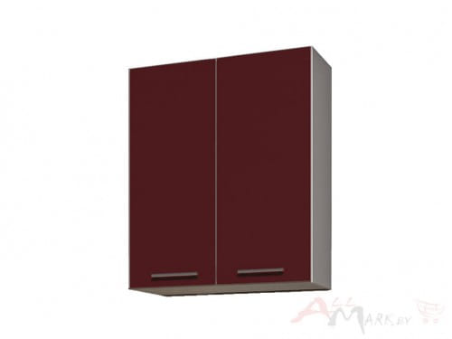 Шкаф навесной Интерлиния ВШ60-720-2дв модуль кухни Мила Пластик в цвете бордовый