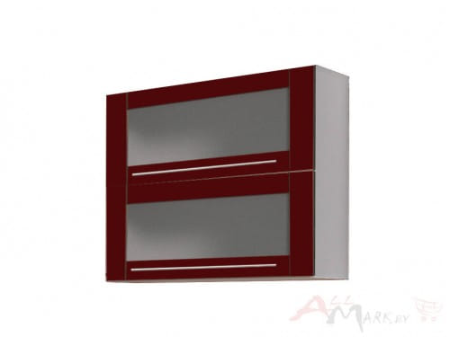Шкаф под посуду Интерлиния ВШС70-720-2дг(2ст) модуль кухни Мила Пластик в цвете бордовый