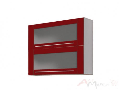 Шкаф под посуду Интерлиния ВШС80-720-2дг(2ст) модуль кухни Мила Пластик в цвете красный