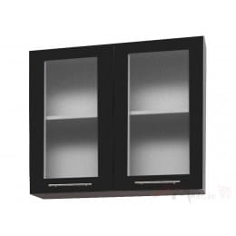 Шкаф под посуду Интерлиния Мила Пластик ВШС80ст-720-2дв, черный