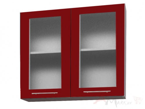 Шкаф под посуду Интерлиния ВШС80ст-720-2дв модуль кухни Мила Пластик в цвете красный